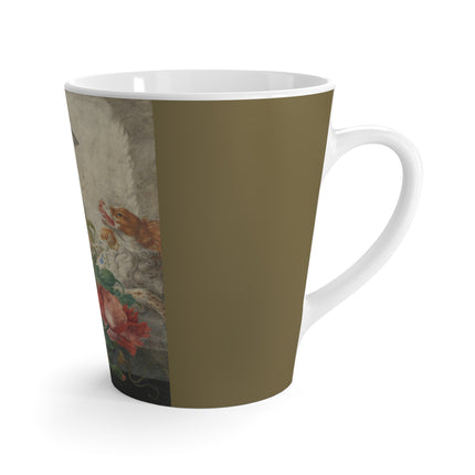 A Basket with Flowers by Herman Henstenburgh Latte Mug
