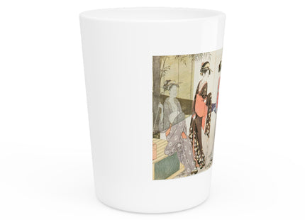 Drying and Stretching Cloth by Kitagawa Utamaro Ceramic Shot Glass