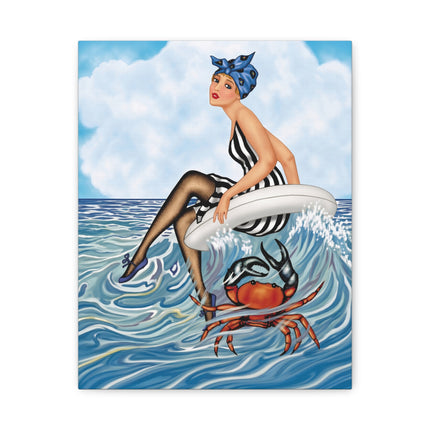 🦀🌊 The Seaside Crab Ride Placemat – Art Deco Beach Whimsy