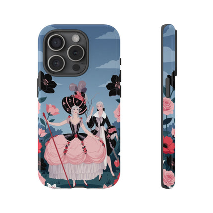 🌹🎭 The Rose Masquerade Promenade Phone Case – Art Deco Floral Elegance