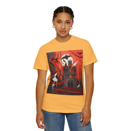 Halloween Night Scene Unisex Garment-Dyed T-shirt