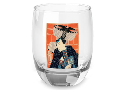 The Actor Kawarasaki Gonjūrō for a Fire Troupe by Tsukioka Yoshitoshi Whiskey Glass
