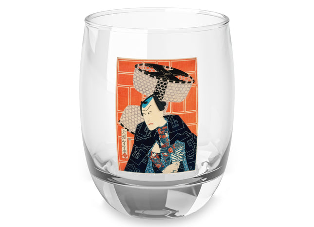 The Actor Kawarasaki Gonjūrō for a Fire Troupe by Tsukioka Yoshitoshi Whiskey Glass