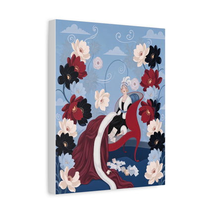 🌹✨ The Scarlet Chaise Placemat – Art Deco Floral Glamour