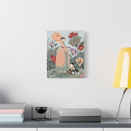 🌹🐈 The Lady And Puss In Boots Placemat – Art Deco Floral Whimsy
