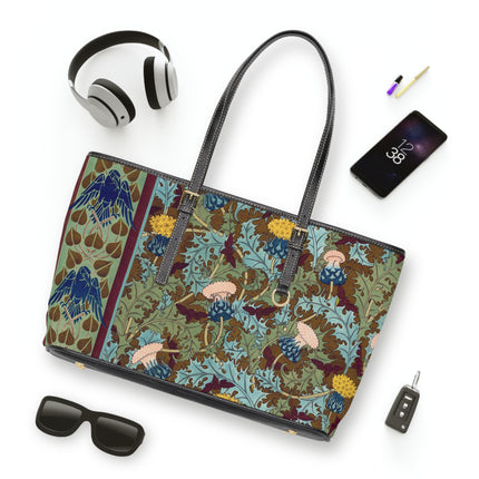 Crows, Cicadas and Thistles by Maurice Pillard Verneuil PU Leather Shoulder Bag