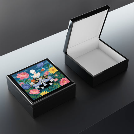 🌸🎀 The Grand Floral Promenade Jewelry Box – Art Deco Fashion Fantasy