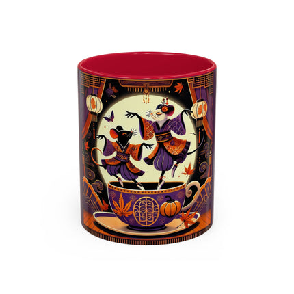 Theatrical Halloween Mice on Teacup Colorful Mugs (11oz, 15oz)