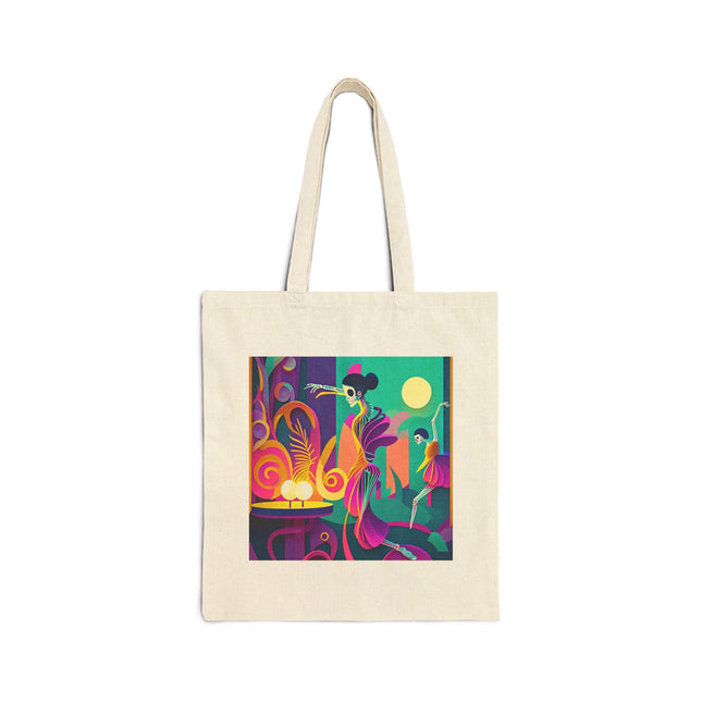 Dance of the Skeleton Ballerinas Cotton Canvas Tote Bag