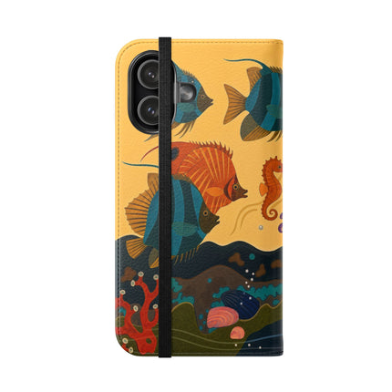 🐚🌊 The Lady Of The Enchanted Pearl Flip Case – Art Deco Undersea Fantasy