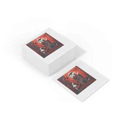 Halloween Night Scene White Coined Napkins