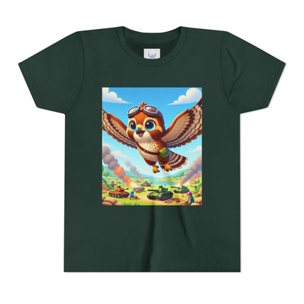 Red-Tailed Hawk in Battle Youth Short Sleeve Tee
