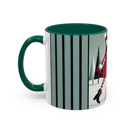 Red Sled & Curious Cats Colorful Mugs (11oz, 15oz)