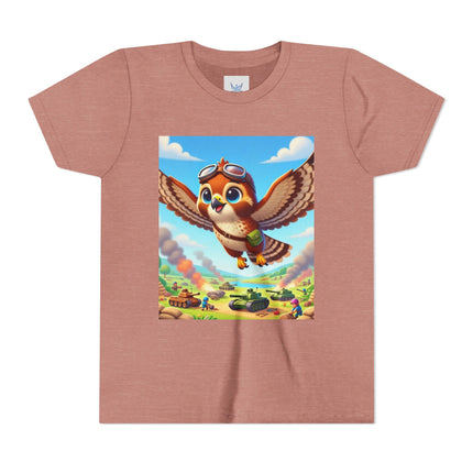 Red-Tailed Hawk in Battle Youth Short Sleeve Tee