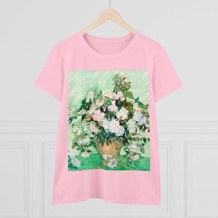 Roses by Vincent Van Gogh Women's Midweight Cotton Tee