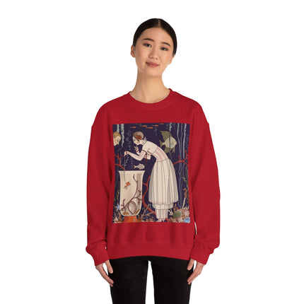 L'Etourdissant Petit Poisson (The Dazzling Little Fish) by George Barbier Heavy Blend™ Crewneck Sweatshirt