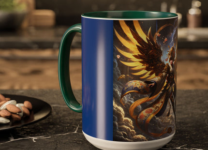 Valkyrie Descending Through Storm Colorful Mugs (11oz, 15oz)