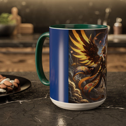 Valkyrie Descending Through Storm Colorful Mugs (11oz, 15oz)