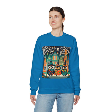 Night of the Trick-or-Treating Owlets Unisex Heavy Blend™ Crewneck Sweatshirt