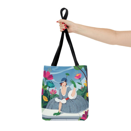 🌺🦚 The Lady Of The Peacock Garden Tote Bag – Art Deco Floral Fashion