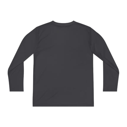 Cyber Cat Glamour Youth Long Sleeve Competitor Tee – Neon Elegance & Futuristic Style