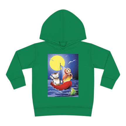 Embarking on a Moonlit Journey Toddler Pullover Fleece Hoodie