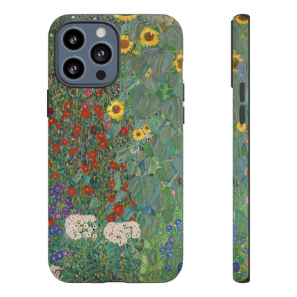 Farm Garden with Sunflowers by Gustav Klimt Phone Cases
