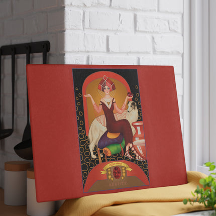 January & Garnet Zodiac Glass Cutting Board