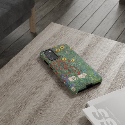 Farm Garden with Sunflowers by Gustav Klimt Phone Cases