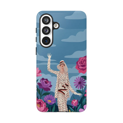 🌺👒 The Grand Flower Promenade Phone Case – Art Deco Fashion Illustration