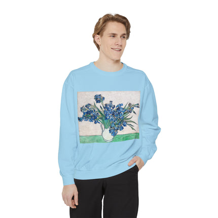 Irises by Vincent Van Gogh Unisex Garment-Dyed Sweatshirt
