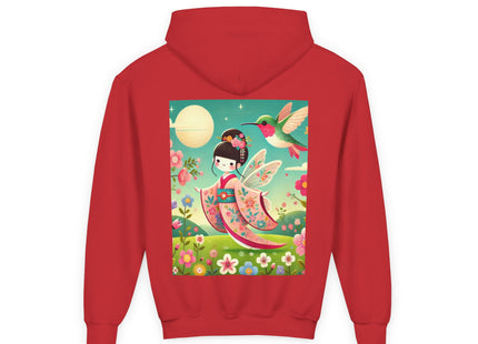 Geisha Fairy and the Hummingbird Blossom Youth Heavy Blend Hooded Sweatshirt