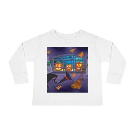 Whimsical Halloween Mischief Toddler Long Sleeve Tee