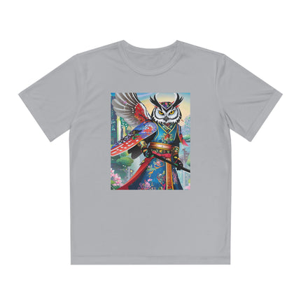 Cyberpunk Samurai Owl Youth Competitor Tee