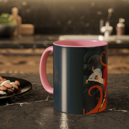 Flame of the Tempest Colorful Mugs – Fiery Storm & Dramatic Elegance