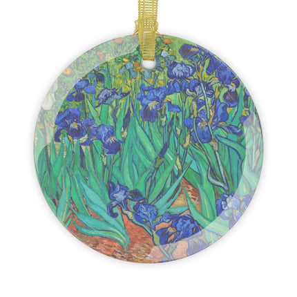 Irises by Vincent Van Gogh Glass Ornament