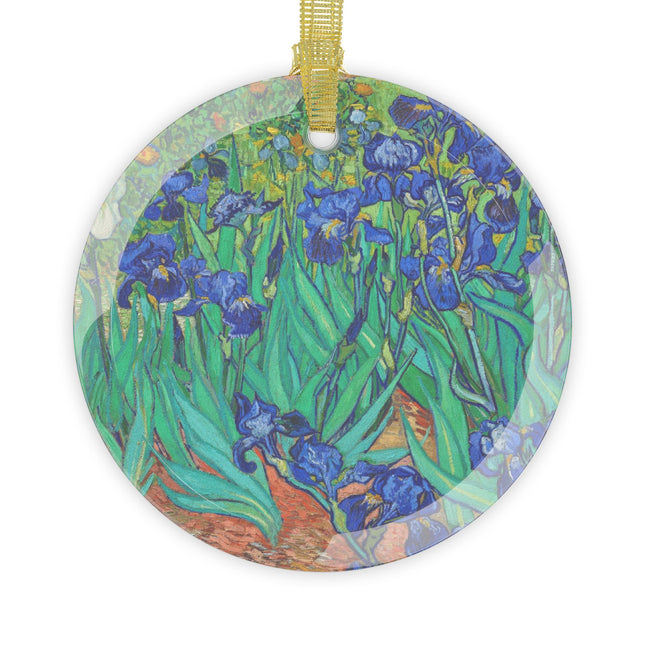 Irises by Vincent Van Gogh Glass Ornament