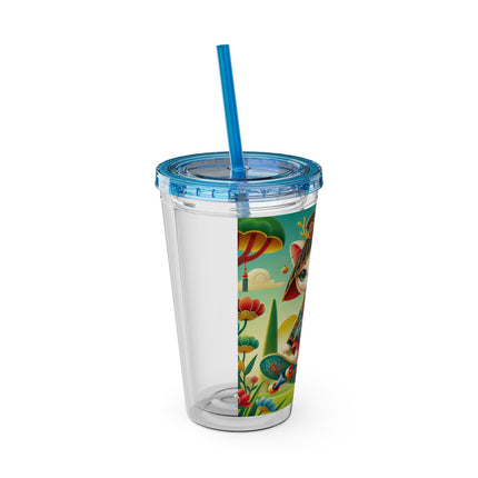 Dragon Dance on Wheels Sunsplash Tumbler with Straw, 16oz