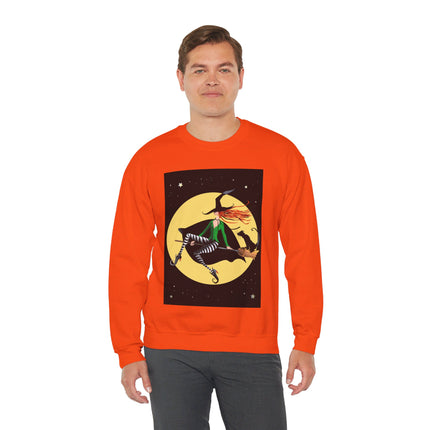 A Witch’s Moonlit Flight Unisex Heavy Blend™ Crewneck Sweatshirt