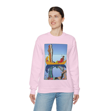 Le long du Missouri (Indian couple on the Missouri River) by George Barbier Heavy Blend™ Crewneck Sweatshirt