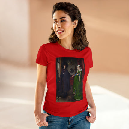 Arnolfini Portrait by Jan Van Eyck Women's Midweight Cotton Tee