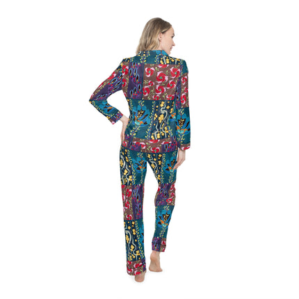 Floral Pattern by Emile-Alain Séguy Women's Satin Pajamas (AOP)