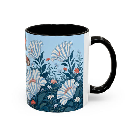 🎨💙 The Enchanted Garden Artist Colorful Mug – Art Deco Floral Whimsy