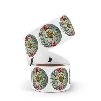 Christmas Ballet of the Absurd Round Sticker Label Rolls
