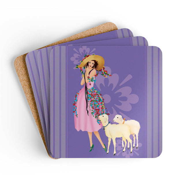 Easter Elegance Corkwood Coaster Set