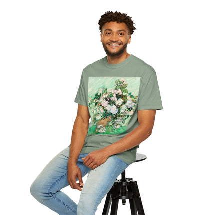 Roses by Vincent Van Gogh Unisex Garment-Dyed T-shirt