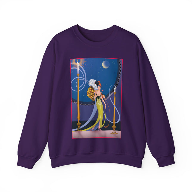 Smoke and Secrets: A Glamorous Encounter in Prohibition Era Heavy Blend™ Crewneck Sweatshirt