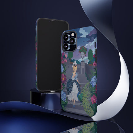 🦚🌸 The Peacock Garden Terrace Phone Case – Art Deco Floral Elegance