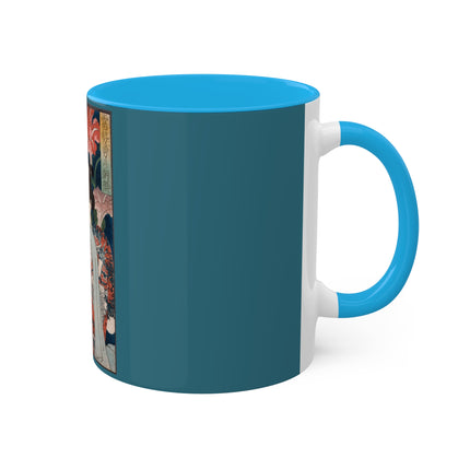 Modern Gallants with Morning Glories by Tsukioka Yoshitoshi Colorful Mugs, 11oz