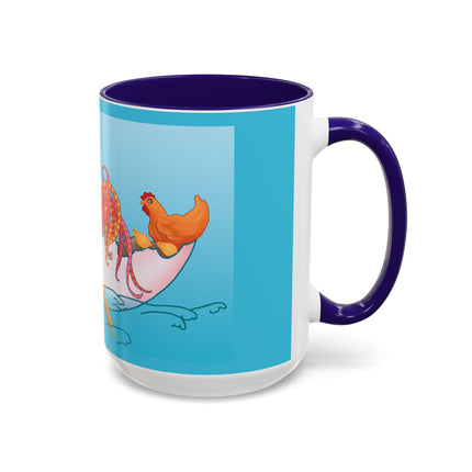 A Rooster's Seafaring Adventure Colorful Mugs, 11oz
